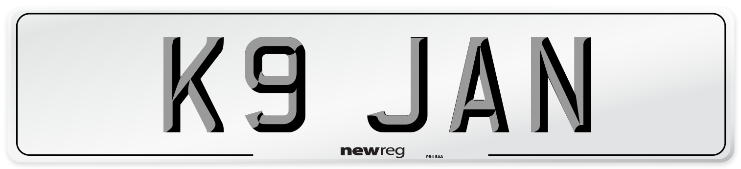 K9 JAN Number Plate from New Reg
